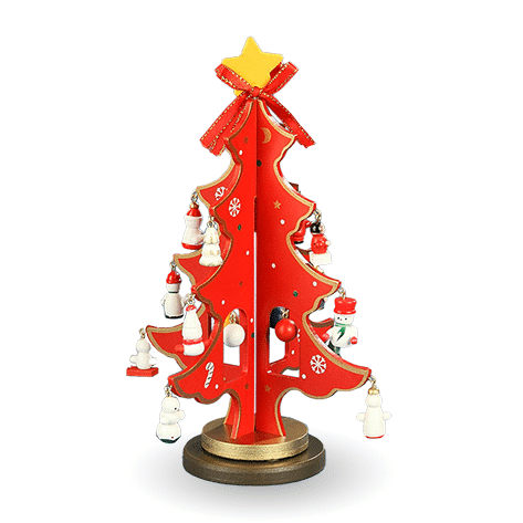 Deko-Weihnachtsbaum, rot oder grün, 23 cm