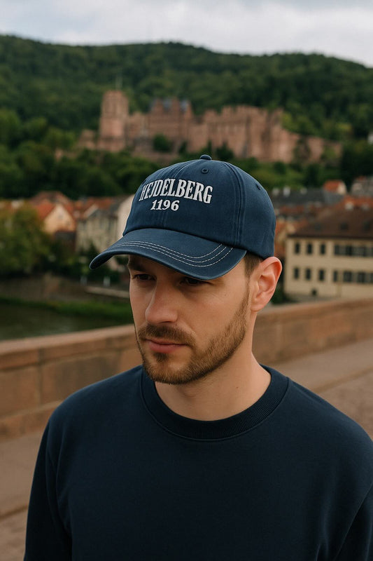 Basecap Heidelberg Stitch – Navy/Weiß