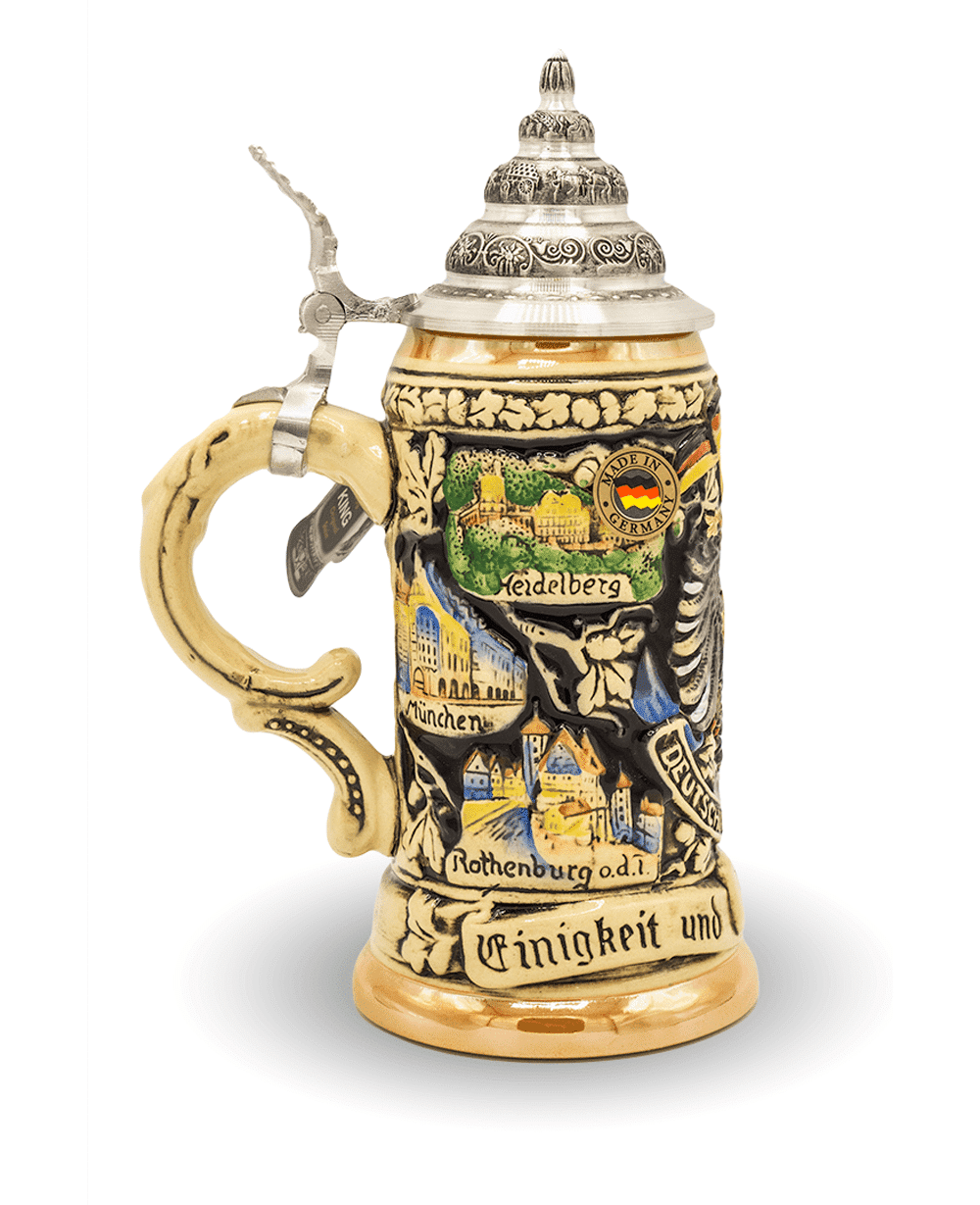 Bierkrug Einigkeit, Recht & Freiheit | gelb/bunt | KING