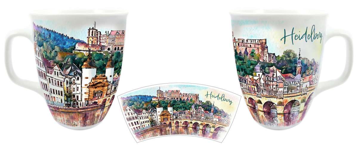 Rondobecher "Heidelberg" Aquarell Stadtansicht 250ml