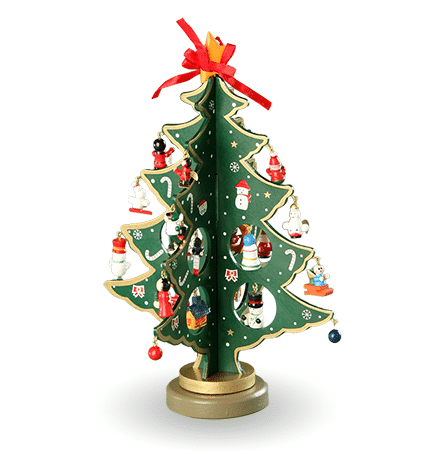 Deko-Weihnachtsbaum, rot oder grün, 30 cm