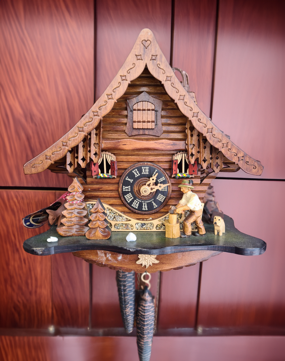 Mechanical cuckoo clock "Black Forest House" Engstler Mitbringsel aus Heidelberg