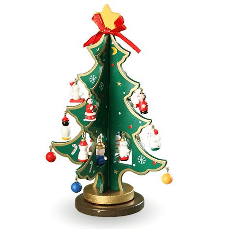 Deko-Weihnachtsbaum, rot oder grün, 23 cm